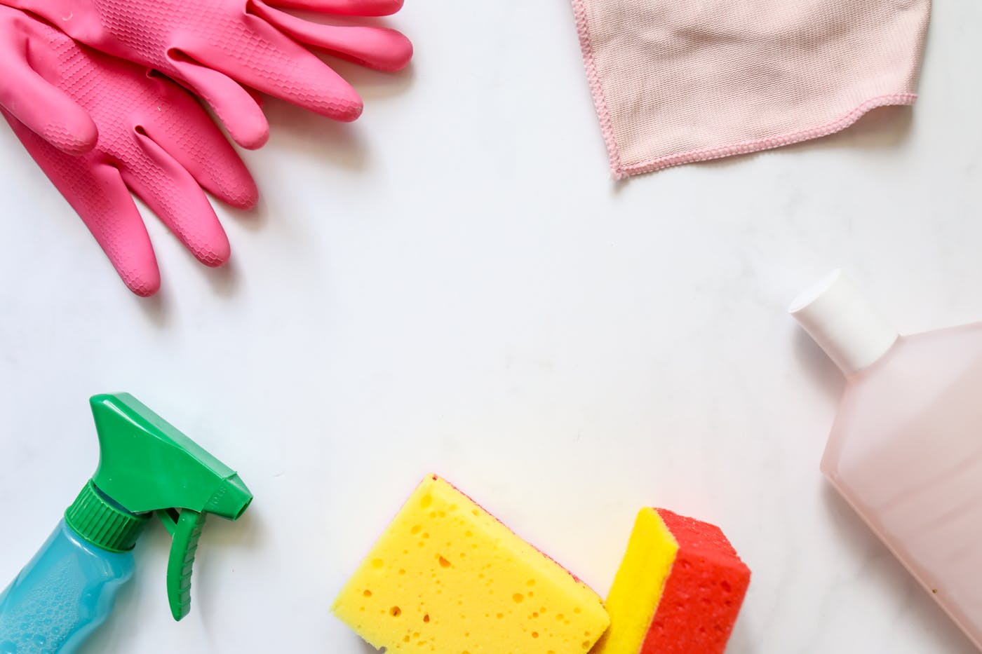 Cleaning supplies ready for a job